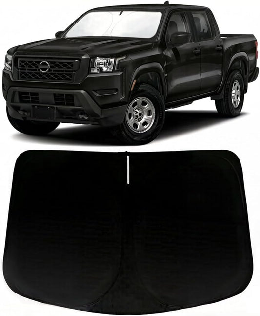 Windshield Sun Shade for 2022-2026 Nissan Frontier, Car Front Window Sunshade with 240T Sun Visor Protector Blocks UV Rays Heat Sun Shield Accessories