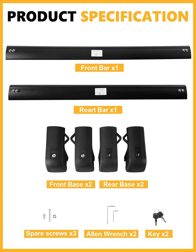 Tuyoung 300lbs Roof Rack Cross Bars Compatible with Subaru Forester Wilderness 2022-2026 with Raised Side Rails, Lockable Heavy Duty Aluminum Roof Crossbars Rooftop Luggage Racks Carrier