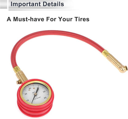 1 Pcs Universal Tire Pressure Gauge 0-60PSI 2.36Inch Digital Pressure Gauge Tyre Air PSI Meter for Motorcycle SUV Truck