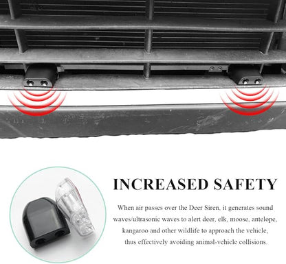 4 PCS Deer Whistles for Car, Deer Warning Whistle Wind Activated Safety Alert with Adhesive Tape, Animal Alert Device Avoid Collision for Sedans Trucks Motorcycles, Car Accessories (Black)