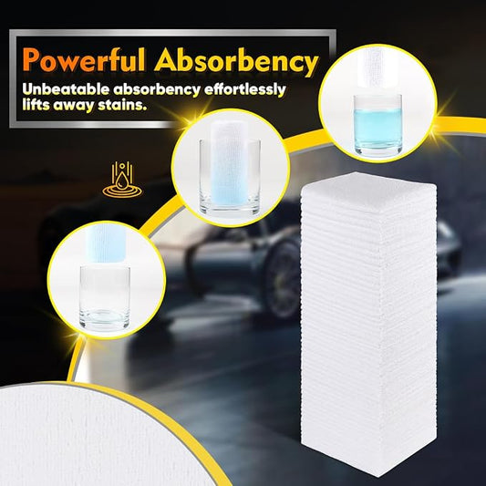 HOMEXCEL White Microfiber Cleaning Cloths 100 Pack, Reusable Cleaning Rags Shop Towels - Bulk Multipurpose Microfiber Towels, Lint Free Cleaning Towels for Car, House & Kitchen, 11.5 x 11.5 inch