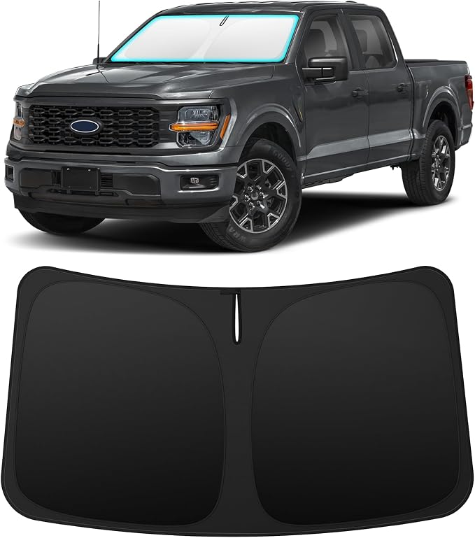 INSAUTO Custom Fit Windshield Sun Shade Accessories for Ford F150 2021-2026, Foldable Front Window Sunshade, UV & Heat Reflector, Keeps Interior Cool, Includes Storage Bag