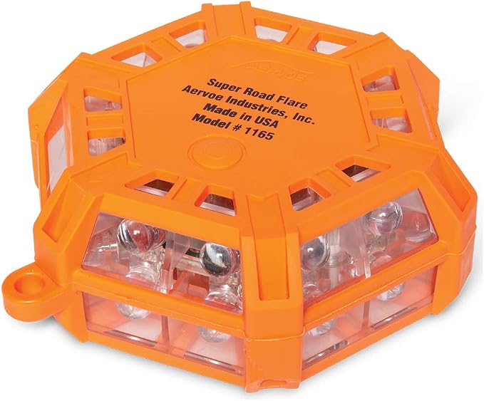 Aervoe 1165 Single Super Road Flare, Red LEDs, Visible Up to 2 miles, Includes a Magnet to Attach to Metal Surfaces, 24 Super Bright LEDs