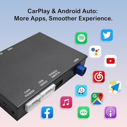 Wireless CarPlay & Android Auto Retrofit Kit Decoder for Mercedes Benz A/CLA/GLA/B/C/E/G/SL/V Class (2014–2019) with NTG5.0/5.1 System, Supports Original Knob Control & Camera