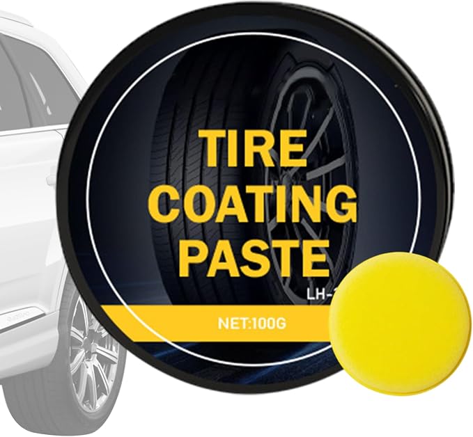 Tyre Care Gel - Tire Dressing Paste, Glossy Black Coating, Automotive Waxing Accessory, Durable Shine Restorer | Ideal For Car Motorcycle Truck Rim Cleaning Renovation Maintenance Protection Detailing