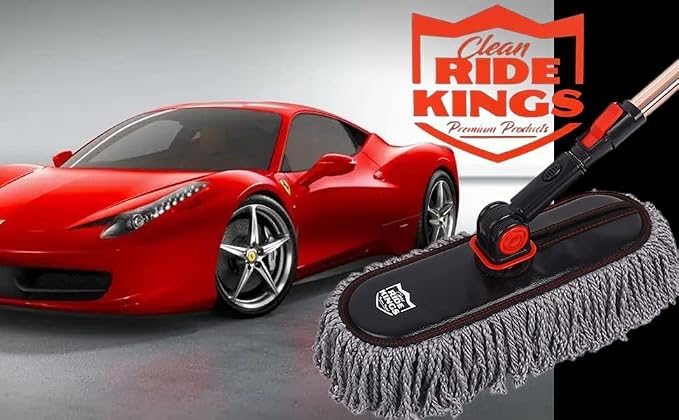 Car Duster Grey Set-Stocking Stuffers Gifts for Men Women-Microfiber Multipurpose Duster,Interior & Exterior Cleaning Tools,Dashboard Detailing Brush,Scratch Free with Extendable Handle,2 Packs