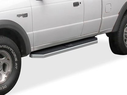 APS 6in 304 Stainless Steel (Polished Flat Style) Running Boards Side Bars Side Steps Compatible with Ford Ranger Mazda B-Series 1999-2011 Super Cab 4-Door (Drilling Required)