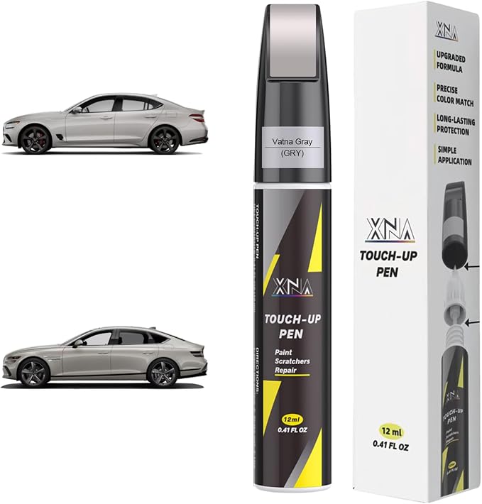 XNA Vatna Gray(GRY) for Genesis Touch Up Paint, Car Scratch Remover for Nicks and Chips Repair, 2-In-1 Quick & Easy Fix Car Scratch Repair Kit with Exact Color-Matched