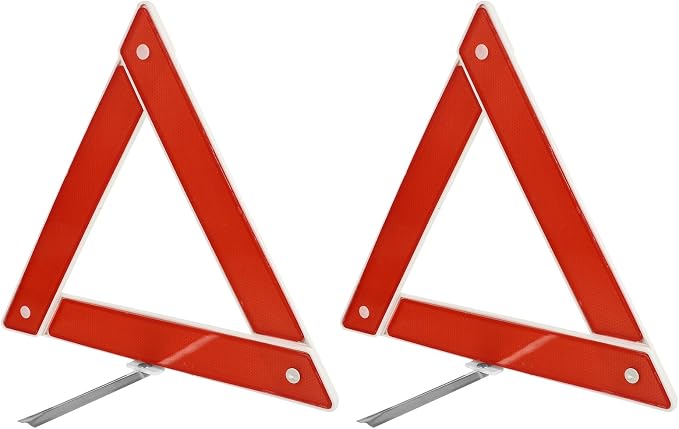 PRETYZOOM 2pcs Car Warning Triangle Signs Reflective Auto Safety Triangles with Folding Design for Roadside Emergency and Vehicle Breakdown Safety