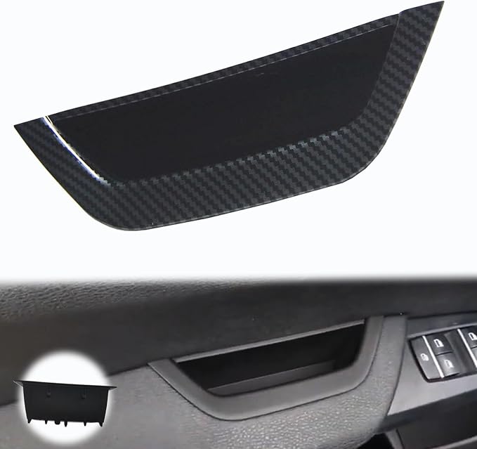 Carbon Fiber Pattern Driver Side Door Armrest Handle Storage Compartment Compatible for BMW X3 F25 2010-2016 X4 F26 2014-2017 Cover Door Container Storage Box Door Armrest Cover