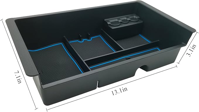 Center Console Tray Organizer Compatible with 2014-2018 GMC Sierra Accessories, (2015-2020) Yukon/Chevy Tahoe Silverado Suburban, Armrest Storage Box Replaces 22817343 (Blue)