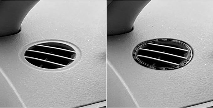 Black Real Carbon Fiber Accessories Car Defogging Air Vent Outlet Defogger Frame Cover Interior Trim Sticker Decal for Toyota Corolla CE LE S 2003 2004 2005 2006 2007 2008/XRS 2005-2006 Sedan 2PCS