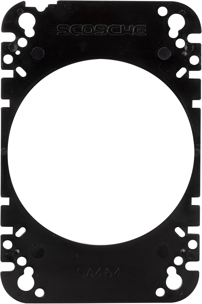 Scosche SA464 4x6” to 4" Car Speaker Adapters Compatible with Select 1976-07 Import and Domestic Vehicles - Adapter Spacers for Car Door and Dash Speakers - Sold in Pairs - See Fit Guide in Image