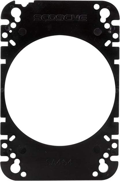 Scosche SA464 4x6” to 4" Car Speaker Adapters Compatible with Select 1976-07 Import and Domestic Vehicles - Adapter Spacers for Car Door and Dash Speakers - Sold in Pairs - See Fit Guide in Image