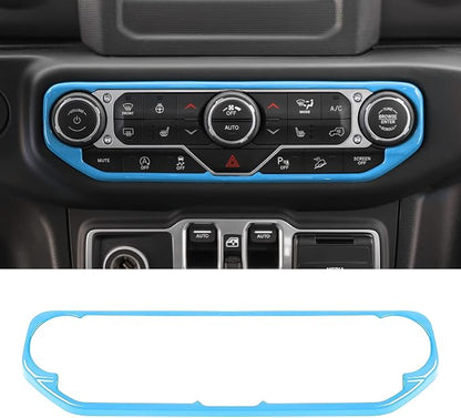 RT-TCZ Air Conditioning Dashboard Center Console Control Trim Panel Cover Interior Accessories Decoration Trim Kit for Jeep Wrangler JL JLU & Gladiator JT 2018-2022,Light Blue