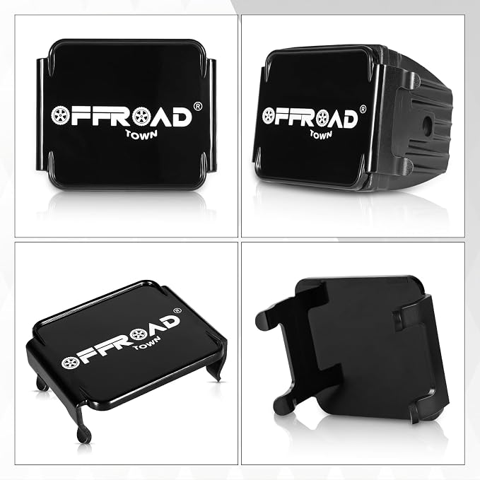 OFFROADTOWN LED Cube Lights Covers 2PCS 3 Inch Black Square LED Pods Covers Offroad Light Covers Polycarbonate Lens Protective Light Bar Cover for LED Pod Ditch Fog Light Pods Covers