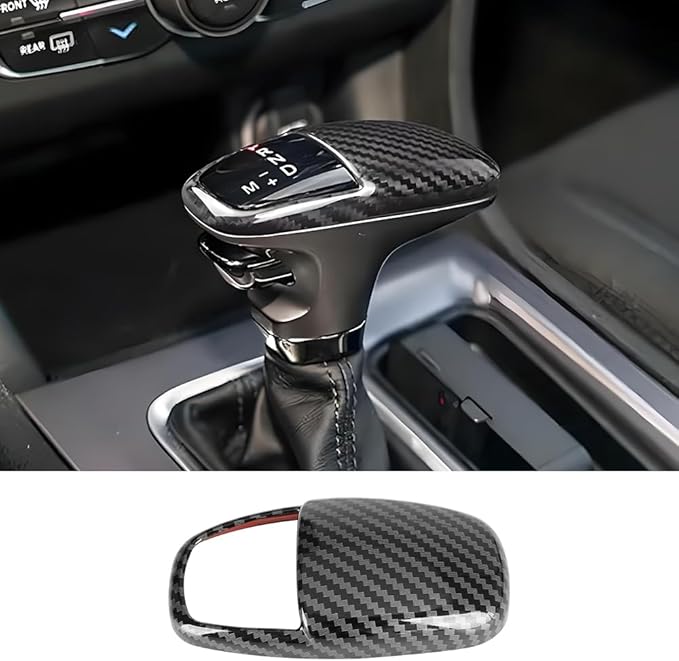 Car Center Console Gear Shift Knob Trim Cover for Dodge Challenger Charger 2015-2023 and Dodge Durango 2018-2026 Auto Interior Accessories Shifters Stick Protection Panel Carbon Fiber Style Kit