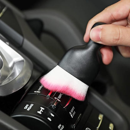 AOCISKA Car Interior Detailing Brush,Soft Bristle Cleaning Brush Car Detailing Brush Dusting Brush,Car Interior Cleaning Tool,Auto Detail Brush Car Dash Duster Brush (Black&Rose with Cap)