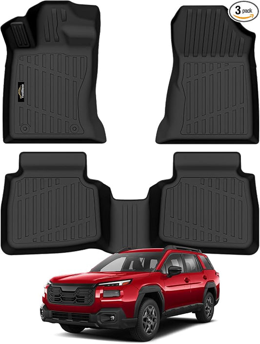 Floor Mats Custom for Subaru Outback 2026 All Weather TPE Rubber Protection 1st and 2nd Row Anti-Slip Floor Liners for Outback 2026 Accessories, Black