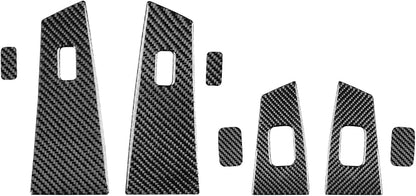 Black Real Carbon Fiber Accessories Car Window Lift Switch Trim Button Panel Kit Cover Interior Trim Sticker Decal for Toyota Corolla CE LE S 2003 2004 2005 2006 2007 2008/XRS 2005-2006 Sedan 8PCS -C
