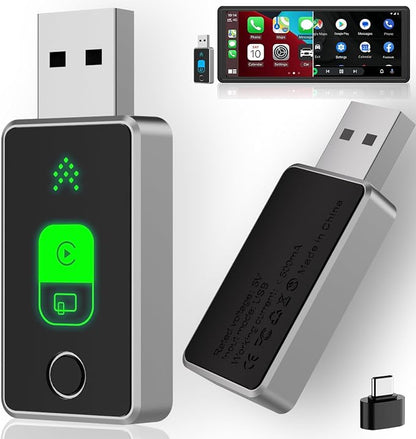 Wireless CarPlay Adapter for iPhone & Android Auto 2026 Upgrade 2-in-1, Wired to Wireless, One-Touch Switch, Fast & Stable Connection, Plug & Play, 5GHz WiFi & Bluetooth 5.3, iOS 10+ & Android 11+