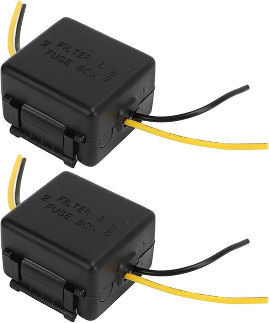 2Pcs Car Stereo Noise Filter, 12V Car Power Filter, 3.93in Amplifier Noise Filters, ABS Cars Radio Power Filters for Cars Stereos Receivers, Equalizers, Amplifier, Speaker