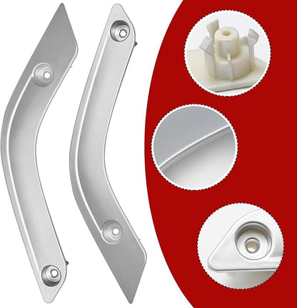 1 Pair of Interior Door Grab Handle Inserts Cover Door Handle Trim Cover, Replacement for Jeep Wrangler JK JKU 2011-2018, Replaces OEM 1RC72JAHAD 1RC72JAHAE(Silver, Left & Right)
