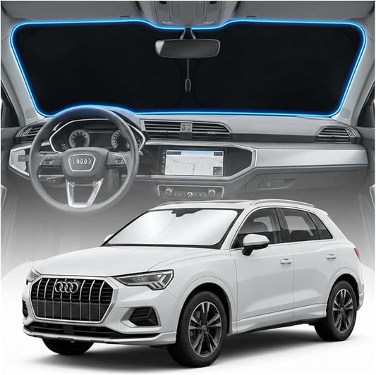 for Audi Q3 Sun Shade Windshield Cover - Custom Fit Q3 Accessories 2019-2025 2026 Sunshade Foldable UV Protection & Heat Shield Sun Visor Accessories