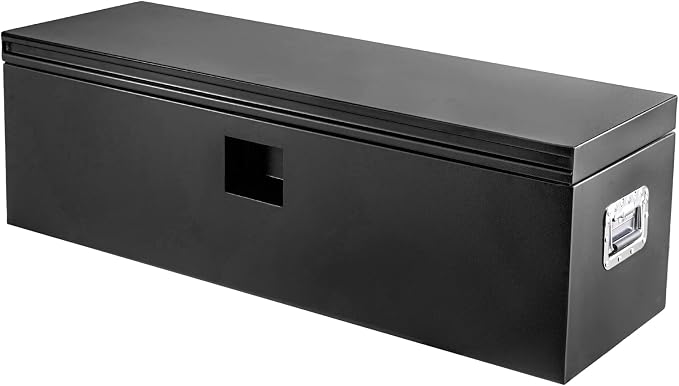 Underbody Truck Tool Box Steel Storage ToolBox, Tool Chest Organizer w/Lock and Keys For Pickup, Truck Bed, RV, Trailer, Heavy Duty Waterproof Black Box,48 x 15 x 15 Inch