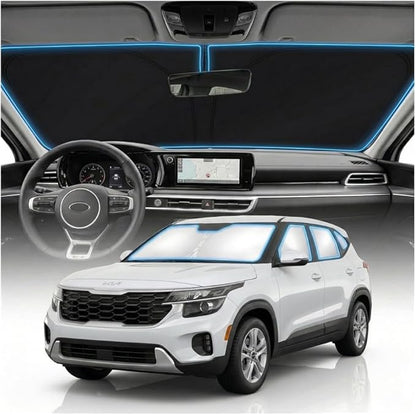for KIA Seltos Sun Shade Windshield Cover - Custom Fit Seltos Accessories 2021-2024 2025 2026 Sunshade Foldable UV Protection & Heat Shield Sun Visor Accessories