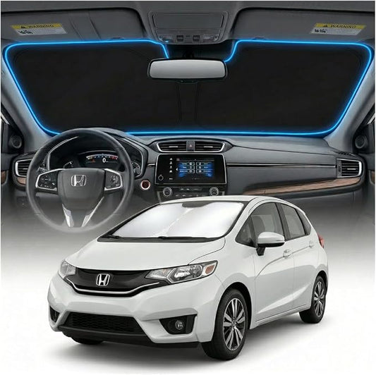 for Honda Fit Sun Shade Windshield Cover - Custom for Fit Accessories 2007-2024 Sunshade Foldable UV Protection & Heat Shield Sun Visor Accessories