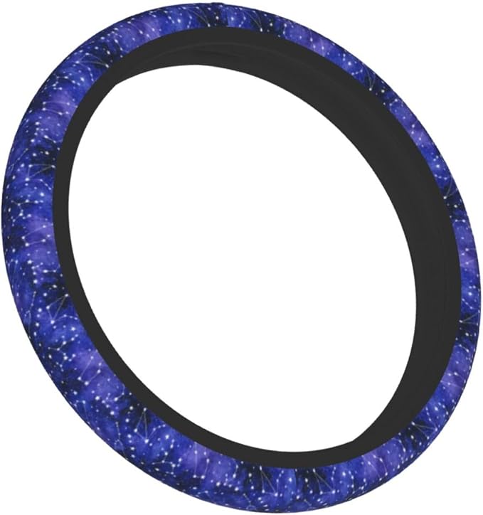 Galaxy Starry Sky Steering Wheel Covers Non Slip Neoprene Universal 15 Inch Steering Wheel Protector Car Cover for Men Women