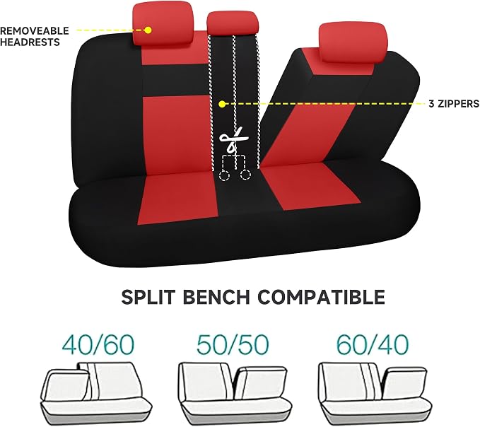 VarCozy Seat Covers for Car Front Pair, Breathable Cloth Front Car Seat Covers, Universal Cloth Seat Covers for SUV Sedan Van, Automotive Interior Covers, Airbag Compatible