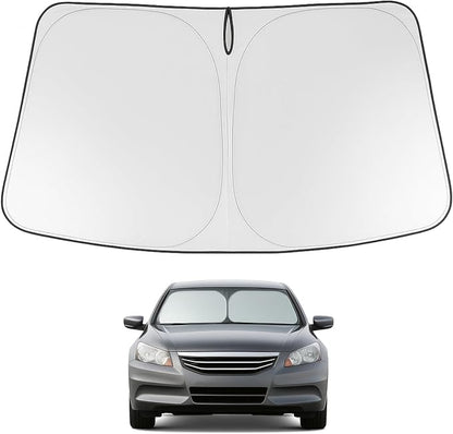 Proadsy 2026 Upgrade Windshield Sun Shade Custom Fit 2008-2012 Accord Foldable Front Sunshade Protector Sun Visor Blocks UV Rays Keep Car Cooler