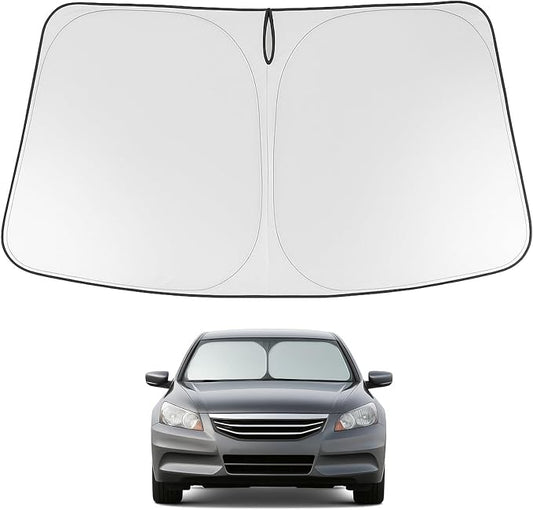 Proadsy 2026 Upgrade Windshield Sun Shade Custom Fit 2008-2012 Accord Foldable Front Sunshade Protector Sun Visor Blocks UV Rays Keep Car Cooler