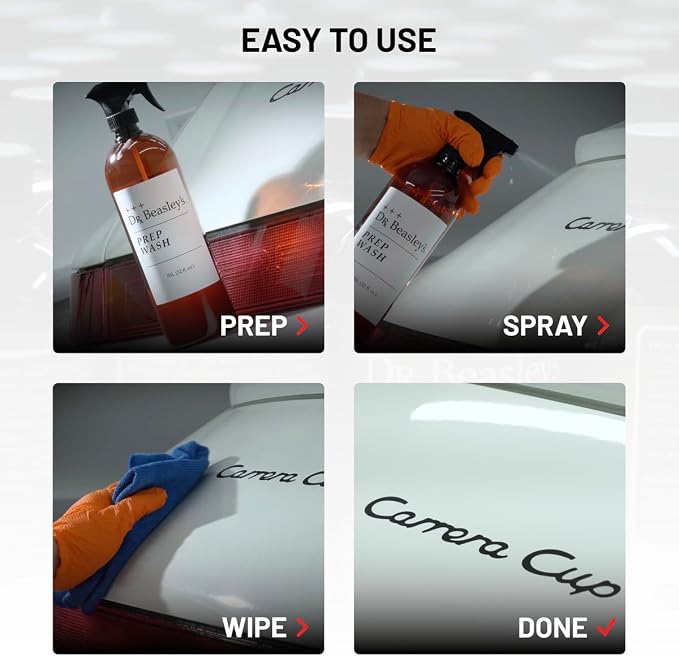 Dr. Beasley's Prep Wash 12 oz - Cleans Surface To Expose Defects, Waterless Formula For Classic Cars, Easy, Slick Wipe-Off, Prepares Surface For Correction & Protection