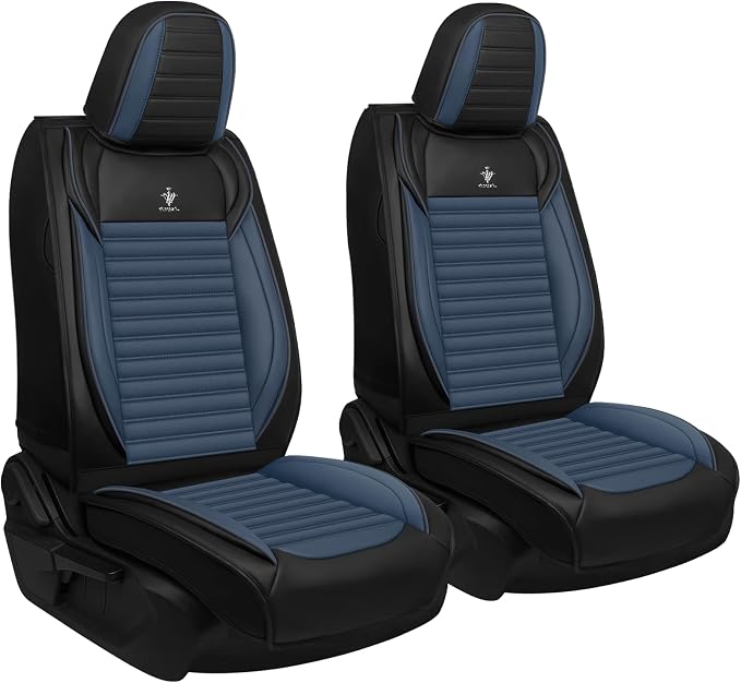 Seat Covers Fit for Nissan Rogue 2015-2026, Breathable and Comfortable Leather Car Seat Cover, Standard Waterproof Cushion Cover Auto Interior Accessories (Black Blue)