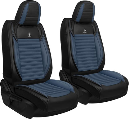 Seat Covers Fit for Nissan Rogue 2015-2026, Breathable and Comfortable Leather Car Seat Cover, Standard Waterproof Cushion Cover Auto Interior Accessories (Black Blue)