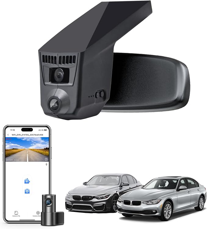Mangoal Front 4K & Rear 1080p Dash Cam for BMW 3-Series Gen6 F30 F31 F34 F35 2012 2013 2014 2015 2016 2017 2018 Select 2019 M3 F80(Model C), OEM Style, 2160P UHD Video, WiFi & APP, GPS, 128GB Card