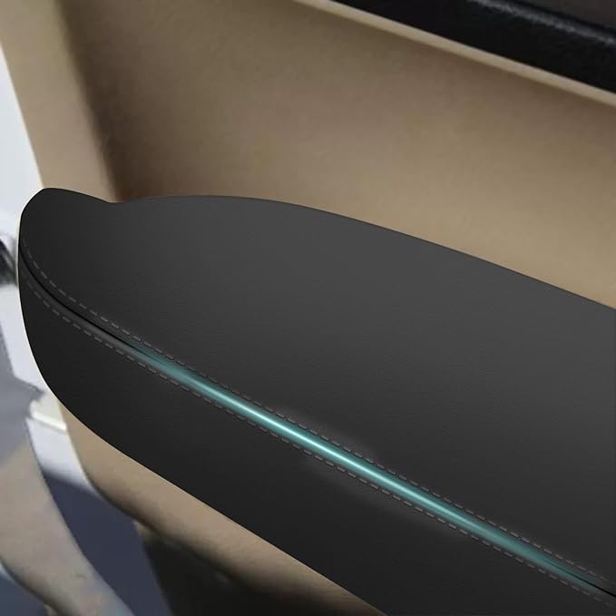 AOMSAZTO Front Door Panels Armrest Cover Leather Left & Right for Honda Cr-V CRV 2007-2012 (Black)
