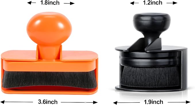 Large Tire Shine Applicator, Car Tire Shine with Curved Brush Head - Large Automotive Tire Dressing Applicator Brush with Storage Stand for Tire Shine Tire Detailing, 3.6 Inch Length (Orange)