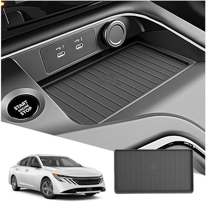 SXCY for 2026 Nissan Sentra Wireless Charging Protective Mats for 2026 Nissan Sentra Accessories Center Console Inserts Liner Anti-Slip Anti-Dust Waterproof Mats