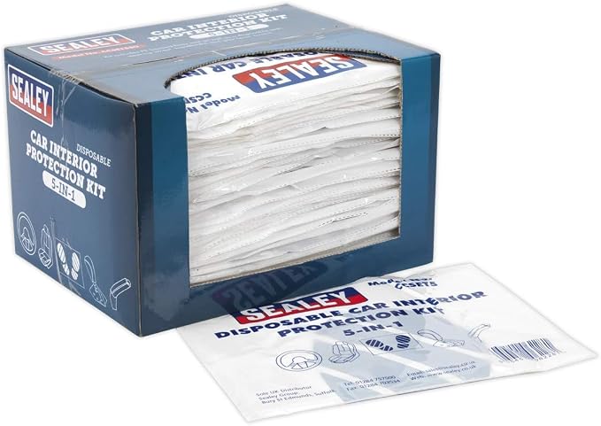 Sealey CCSET550 5-in-1 Disposable Car Interior Protection Kit Display Box of 50