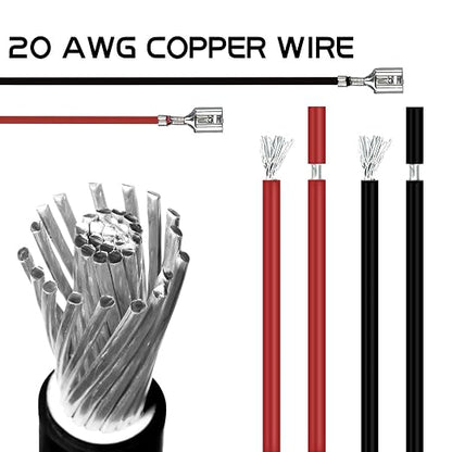 30PCS 2.8mm /4.8mm /6.3mm Female Speaker Wire Connector with Insulating Sleeves Speaker Connectors Red+Black Spade Connectors Flat Quick Splicing Kit WW001