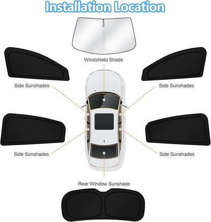KUST Car Window Shades for Honda HR-V 2016-2020 2021 2022 Windshield Sun Shade Side Window Cover UV Block Privacy Protection Accessories for Camping Blackout Rear Back Full Set 6PCS