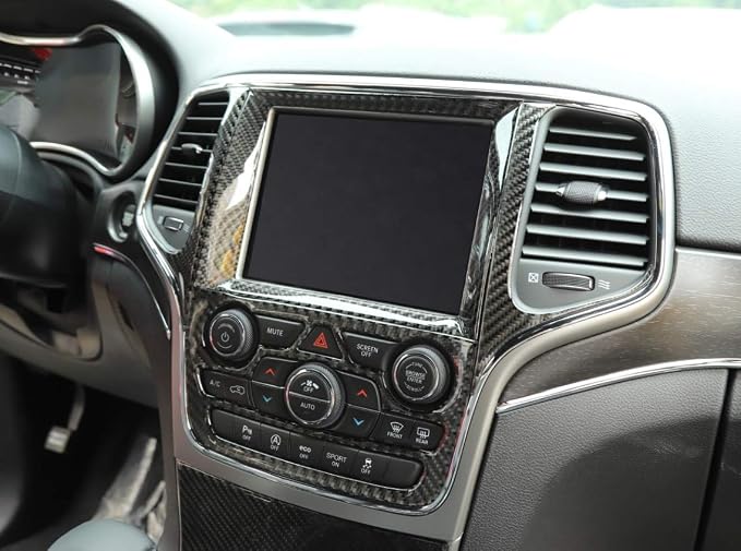 YOCTM Dashboard GPS Navigation Decal for Jeep Grand Cherokee 2014 2015 2016 2017 2018 Full Set Interior Accessories Dashboard Decorative Cover Real Carbon Fiber Center Console Stickers Trim