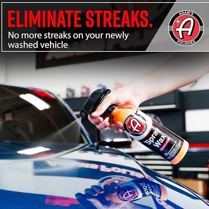 Adam's Polishes Spray Wax Gallon - Premium Infused Carnauba Car Wax Spray For Shine, Polish & Top Coat Paint Protection | Car Wash Enhancer & Clay Bar Lubricant | Car Boat Motorcycle RV Detailing