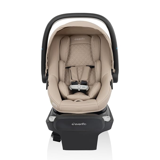 Evenflo Revolve180 LiteMax NXT Rotating Rear-Facing Lightweight Preemie and Infant Car Seat 3-30lbs. with SensorySoothe. Easy Install with Base (Topaz)