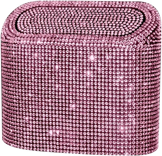 Bling Rhinestone Car Trash Can, Pink, Swing-Lid