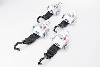 Q’Straint Q-10010 QRT-360 Wheelchair Tie-Down Kit – 4 Fully Automatic Retractors with L-Track Fittings for Vans, Buses & Paratransit Vehicles